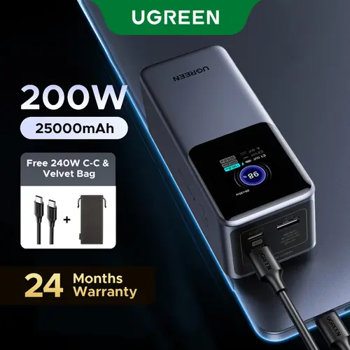 UGREEN Portable Charger - EDC Gear Everyday Carry Power Banks (20000mAh 130W,25000mAh 200W,12000mAh 100W PD Fast Charging) with LED Display Screen, 65W Charger for iPhone 17/16 MacBook Air/Pro Lenovo Laptop, International Travel Back to School Gadget,soho