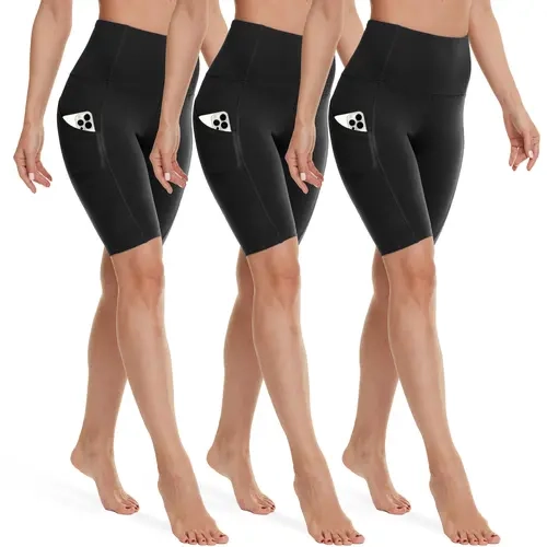 SHOWITTY Outlets Womens Plus Size 3 Pack Biker Shorts with Pockets – High Waisted Tummy Control Stretch Shorts for Workout, Walking, Running & Everyday Wear #tiktokshopsummersale
