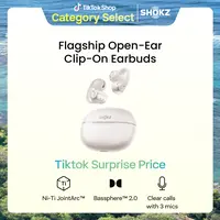SHOKZ OpenDots 2 Open-Ear Clip-On Earbuds, Dolby Audio, 3 Mics Rich bass with Dolby Audio; 3-mic clear calls; 40H listening; IP57; Bluetooth 6.1; Travel/City walk/Commuting/Yoga/Pilates
