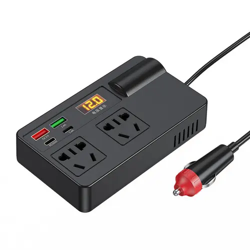 Car Truck Inverter 12V-24V to 220V with Smart Chip QC3.0 FastCharging for Laptops Tablets & Phones USBPorts Included Wireless Carplay Adapter,Mobile Phone Charger, Phone Charging Accessories Type C,car accessories Fast Charging Solution Vehicle Adapter Un
