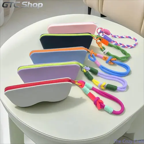 Dopamine Color Silicone Eyeglasses Case with Detachable Strap - Functional Look Eyeglasses Holder, Portable Accessories for Daily Outdoor Carry Ease, Camping Hiking Protection & Everyday Use