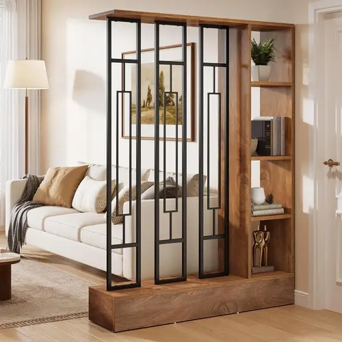 Tribesigns Room Divider with Display Shelves, 70.9" Modern Freestanding Room Divider Screen with Sturdy Base, Wall Partition for Living Room, Entryway, Apartment & Home Office