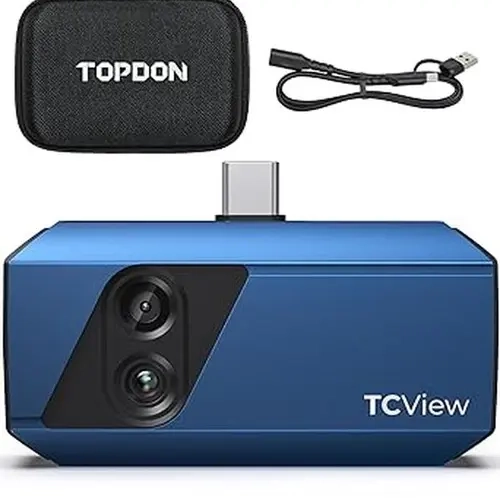 TOPDON TC001 Plus Thermal Camera for Android, 256 x 192 IR High Resolution with Visual Camera, 25Hz Refresh Rate, Dual-Lens Thermal Imaging Camera