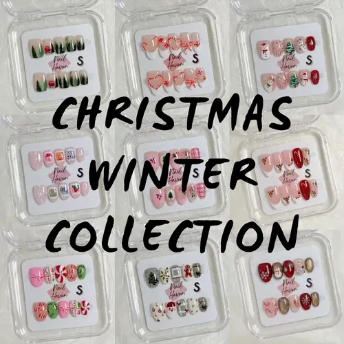 NailHaven |Christmas & winter Collection |cute nails| acrylic press-on| fake nails |Handmade | high quality Press on nails 10 pcs|reusable nails||uña sacri lic as