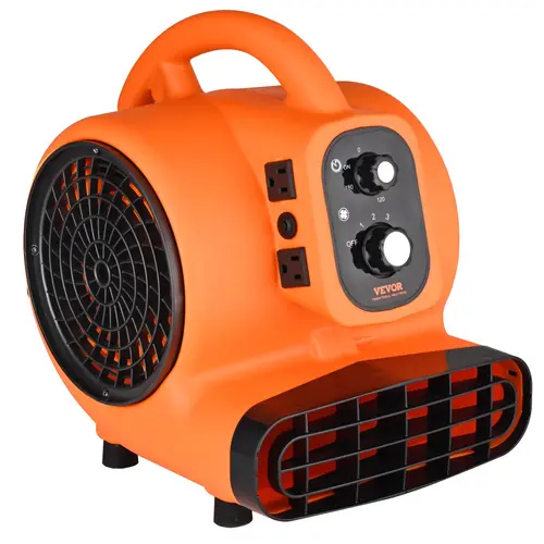 【toolupgrade】VEVOR Corded Multifunctional Jet Blower, 1/4 HP 1000 CFM Industrial Air Mover with Timer, Adjustable 4 Blowing Angles, Portable Carpet Dryer for Janitorial-Commercial Use, ETL Listed