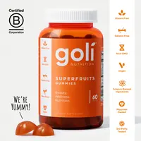 Goli SuperFruits Beauty Gummy Vitamin - Collagen, Mixed Fruit, Vegan, Plant-Based, Non-GMO, Gluten-Free & Gelatin Free