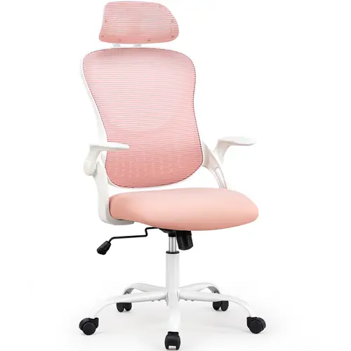 【Super Sale】Computer Desk Chair, Ergonomic High-Back Mesh Rolling Work Chairs with Wheels and Adjustable Headrests, Lumbar Support, Flip-up Arms