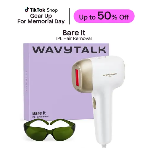 Wavytalk Bare It IPL Hair Removal with Ice Cooling, 3 Modes & 24J Dual-Pulse for Salon-Level Results on Face, Body & Bikini, Painless & Precise