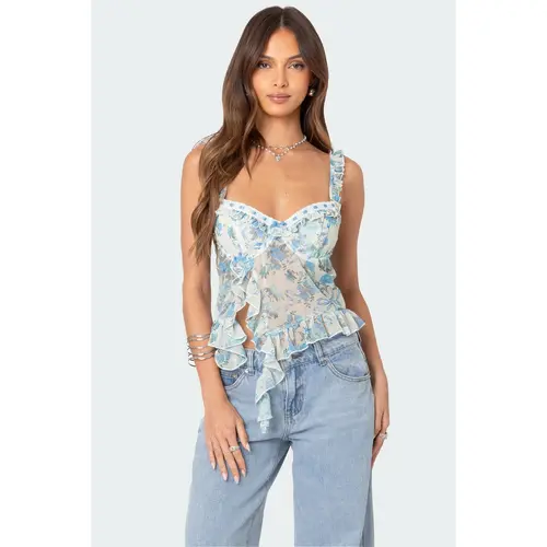 Cascade Ruffled Bra Top