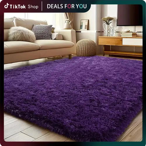 【Summer Sale Deals】【Moving Season】Rezutan Polyester Fluffy Area Rug, Large Non-Slip Shag Rug for Living Room & Kid Room, Soft Unisex Home Decor Indoor Floor Carpet, Room Decor