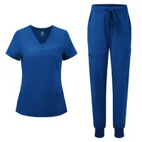 COZYFIT Women's Basic Lady Nova Workwear Uniforms Set - V-Neck Scrub Top, 10-Pocket Cargo Trouser