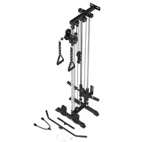 Wall Mount Cable Station, Cable Crossover Machine with 18 Positions Dual Pulley System for Home Gym Fitness Equipment Adjustable Bench Adjustable Bench Lat Pulldown Bar Lat Pulldown Bar