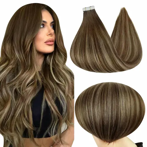 Full Shine Tape in Hair Extension Affordable Soft and Natural Human Hair Extensions 20Pcs/50G FallPicks #SohoChic #tiktokshopstockup