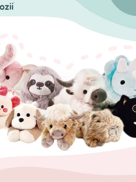 uoozii 20-24" | 4-5 Pounds Highland Cow Capybara Cat Dog Sloth Elephant Weighted Stuffed Animals with Unscented Microwavable Heating Pad, Coolable Heatable Weighted Plush Warm Gift for Stress & Period Pain Relief #backtoschool