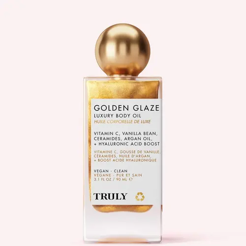 Golden Glaze Brightening Body Shimmer Oil – Targeted Dark Spot Treatment with Vitamin C, Ceramides & Hyaluronic Acid – Hydrates and Repairs Skin – Illuminates for a Radiant, Even-Toned Glow with a Silky Shimmer