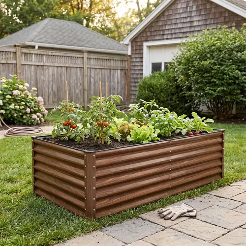 SnugNiture Raised Garden Bed 6x3x2 ft Module Metal Planter Box for Planting Plants Vegetables,Flowers