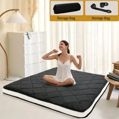[Extra Storage Bag] Lilypelle Japanese Floor Mattress Futon Mattress, Foldable Mattress Topper Thicken Tatami Mat Roll Up Mattress, Folding Sleeping Pad Breathable Floor Lounger Guest Bed for Camping Couch, Twin Full Queen Durable Memory Foam,sohochic
