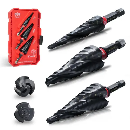 EZARC M35 Cobalt High-Speed Steel Drill Bits Kit, AlTiN Coated, 1/4" Hex Shank, Triple-Flute Design, 2x Cutting Speed Increase, High Adhesion, Low Friction, Smooth Cutting for Metal Sheets, Galvanized Pipes, Heavy-Duty Father's Day Gift