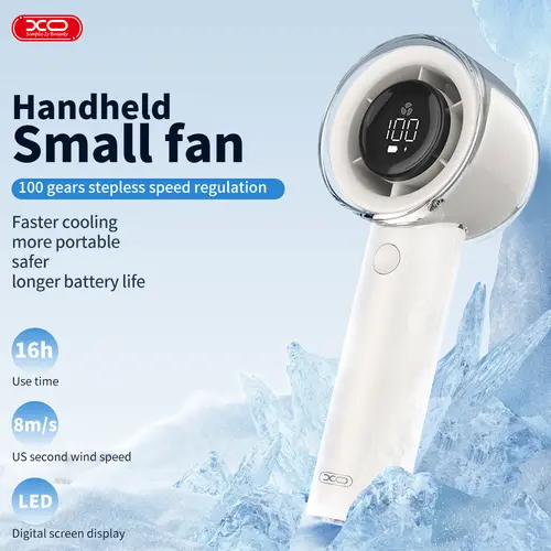 Portable Handheld Turbo Fan - 1-100 Speed Adjustable, 3000mAh Rechargeable Battery, Digital Display, Compact USB & Mobile Fan for Travel/Camping, Stay Cool Gift for Men Women