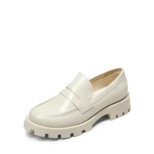 Dream Pairs Women's Flats, Casual Lug Sole Faux Leather Loafers, Comfortable Lightweight Slip-On Shoes for Women for Work, Walking Shoes, Slip Ins Shoes
