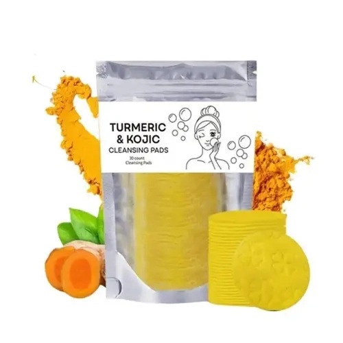 Turmeric Exfoliating Face Pads - Gentle Kojic Acid Cleansing Dead Skin Remover for Even Texture, Sensitive Skincare for Adults & Youth, All-Type Face Scrubs & Peels Pack