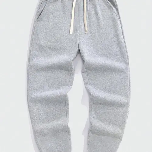 Men's Casual Fleece Drawstring Pants, Comfortable Warmth for Daily Wear, Sports & Outdoor Activities, Men's Jogger Sweatpants