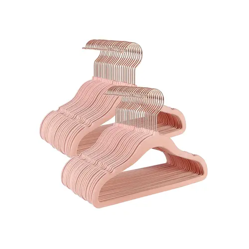 SONGMICS Baby Hangers 50 Pack, Kids Hangers for Closet,  Rose Gold 360° Swivel Hooks, Space-Saving Clothes Hangers