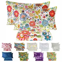 Bedlifes  Bamboo Blend & Brushed Microfiber Cooling & Soft Floral Bed Sheet Set  Soft 14-21"Extra Deep Pocket Soft Bedding Sets Bedsheets