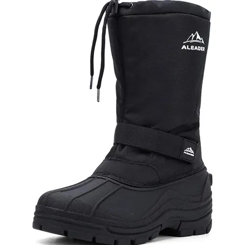 ALEADER Men's Minimalist Winter Closed Snow Boots, Warm Waterproof Insulated Shell, Comfortable Inner Lining, Outdoor Footwear Shoe tiktokshopbacktoschool, Shoes, Velcro, Closed Heel, Seam-Sealed Sole, Waterproof Outer