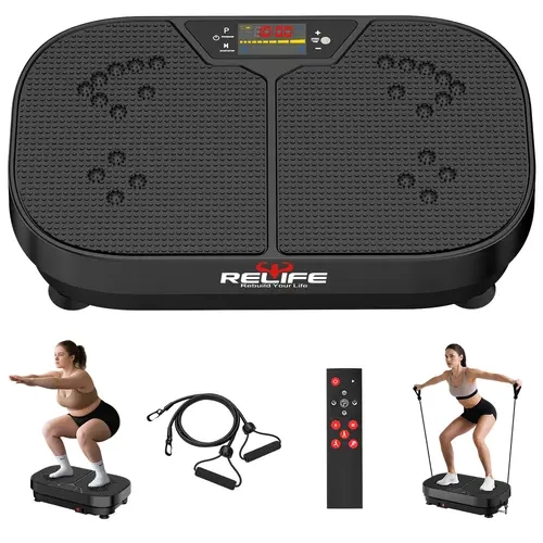 RELIFESPORTS Premium Vibratory Plate Machine - Full Body Exercise Equipment, 440LB Capacity, Speed Control, Home Gym Workout Trainer
