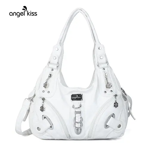 Angel Kiss Vintage Crossbody Bag (14"x5"x13") - PU Hobo Satchel Purse, Medium Lightweight Elegant Convertible Stylish Women's Work Bag, Ideal for Summer Daily Use & GF Gift,sohochic