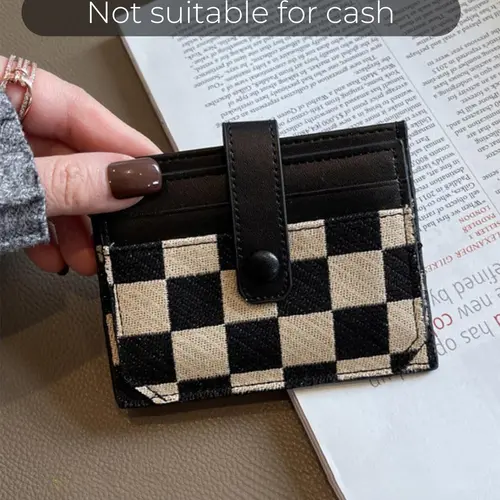 Women's Colorblock Plaid Pattern Short Wallet, Trifold Card Holder, Credit Card Holder, Credit Cards Holder, Casual Pu Leather Zipper, Trendy All-match Wallet for Daily Use, Fashionable Card Holder
