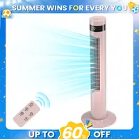 Antarctic Star Tower Fan - Portable Electric Oscillating Fan with Remote Control, 3 Speeds, 12-Hour Timer, 85° Oscillation, for Bedroom, Office | Room Decor, Apartment Stuff, Things for Rooms, Pink Household Appliance, Bedroom Items