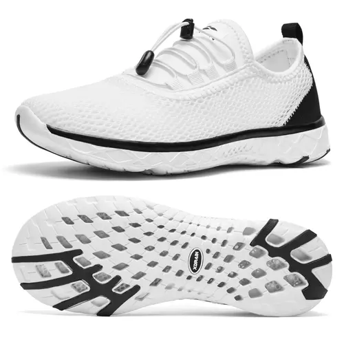 Aleader Men's Aqua Water Shoes, Quick-Drying Slip-on Mesh Sneakers, Lightweight Non-Slip for Beach and Casual Wear, Outdoor Water Shoes, Beach Swimming Shoes tiktokshopbacktoschool