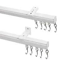 TWOPAGES LORA Aluminum Alloy Flexible Curtain Track System (3ft-18ft), Heavy Duty Curtain Track Set with Brackets for Windows & Room Dividers, Ceiling/Wall Mount, Cut-to-Fit & Extendable Drapery Track, Smooth Glide, Easy Installation, Indoor/Outdoor Use,s