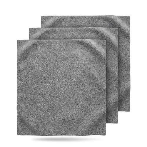 BLACKLINE Edgeless Microfiber Car Wash Towels, Convenient 3-Pack Pre-Cut 16"x16" Scratch-Free Cloths for Car Cleaning, Buffing, Final Touch-Ups, Extra Soft & Durable for Repeated Use, Microfiber Cleaning Cloths, 16" X 16"