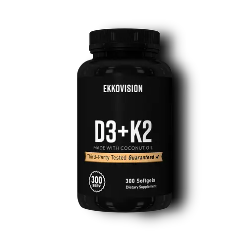 EKKO D3 + K2 - Vitamin Supplement -   3rd Party Tested - Wellness