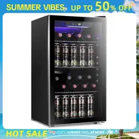 Antarctic Star Mini Fridge Beverage Cooler - 0.64-4.5Cu.ft, 24-145 Can Capacity, Glass Door Refrigerators, 38db Quiet Run, Compact Yet Powerful, Adjustable Temp, Freestanding for Home/Office Small Spaces, Durable Indoor Bar Use, 120‑Can Ready