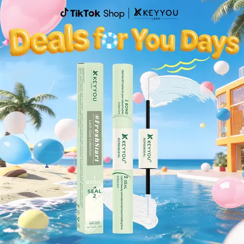 KEYYOU Lash Bond & Seal 10ML Waterproof Cluster Lash Glue with Mascara Brush for Eyelash Extensions Strong Gentle Lash Cluster Glue Latex-Free#sohochic