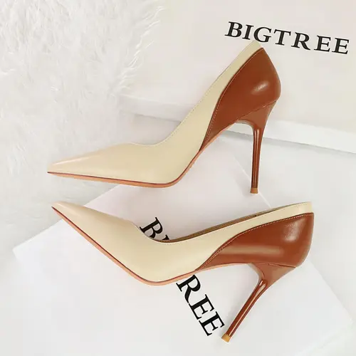Women's Fashionable Colorblock Pointed Toe Classy Stiletto Heels, Elegant High Heel Shoes for Party, Banquet, Trendy All-match & Exquisite Heels for Women & Girls