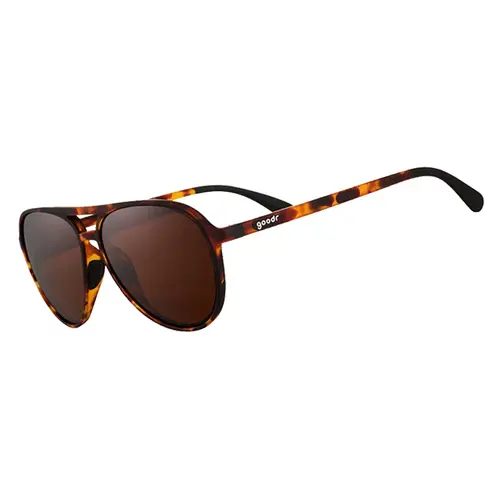 goodr Amelia Earhart Ghosted Me Large Size (Mach G) Translucent Brown Frame with Brown Lens, UV400, No Slip No Bounce No Tangle