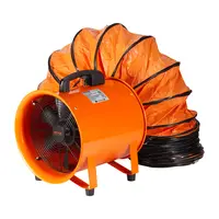 【toolupgrade】VEVOR 10in Portable Sturdy Industrial Drum Fan - Heavy-Duty Cylinder Blower with 33ft Duct Hose, 380W, 1893FM Ventilation Fan Booster, Corrosion Coat, Portable Grip - Shop Exhaust Utility Tool for Dust & Smoke Removal (Home/Kitchens), Steel F