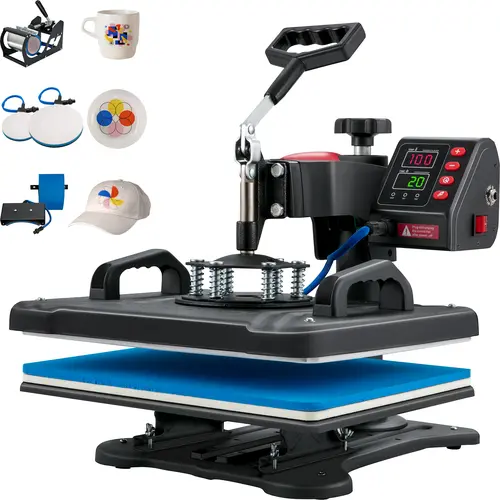 【toolupgrade】VEVOR Heat Press 5 in 1 Heat Press 12x15 Machine MachineDigital Precise Temperature ControlClamshell Sublimation Transfer Printer Fast Heat-upVinyl Heat Press for Mug Cup T-Shirt Plate900W