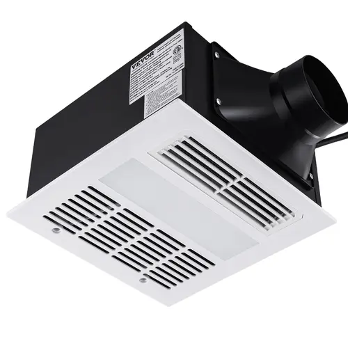 【toolupgrade】VEVOR Painted Corrosion-Resist Waterproof Ceiling Mount Exhaust Fan with LED Lighting Light Kit, 110 CFM High-Efficiency Ventilator, 1.5 Sones Low Noise, Energy-Saving Galvanized Steel, No Attic Access Needed, Ideal for Laundry Room, Gym