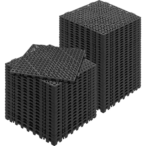 【toolupgrade】VEVOR 50PC Interlocking Drainage Tiles, 12"x12" Soft PVC Splicing Floor Tiles with Non-Slip Holes, Waterproof, Hair-Oil Resistant, Interlocking Cushion Mats for Pool & Bathroom Use