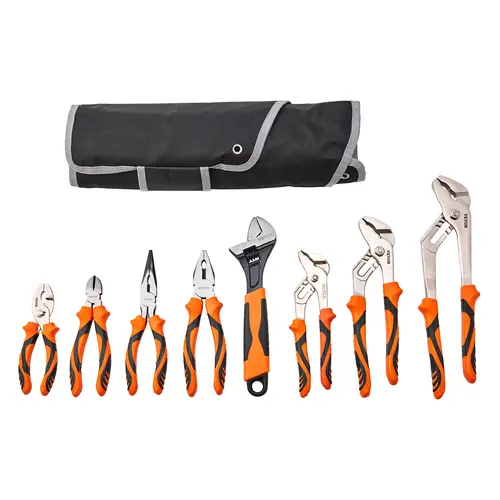 【toolupgrade】VEVOR 8-Piece Pliers Set High Carbon Steel12"/10"/8" Groove Joint Pliers8" Linesman's Pliers6" Slip Joint Pliers8" Long Nose Pliers6" Diagonal Cutter10" Adjustable Wrenchand Tool Bag, Hand Tools, Hardware, Father's Day Gifts,father'sdaygif, D