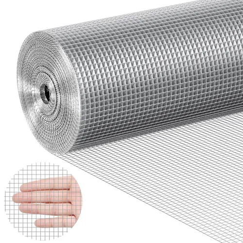 【Summerfinds】VEVOR Hardware Cloth 1/4 inch 48in x 50 ft 23 GaugeHot Dipped Galvanized Wire Mesh RollChicken Wire FencingWire Mesh for Rabbit CagesGardenSmall Rodents, Protection, Animal Guard, Durable,toolupgrade