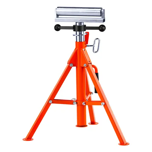 VEVOR Heavy Duty Hardware Roller Support Stand Tool, 2500 LBS Load Capacity, 45# Steel Build, 27.6"-52" Height-Adjustable, Foldable for Storage, Stable Tripod Base, Fits Table Saws, Pipe Support for Wooden Boards, Sanders | Father's Day Gift Option,toolup