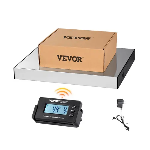 【toolupgrade】VEVOR Precision Industrial Scale, 440lbs Range, 1.7oz Accuracy, 49ft Wireless Control, Timer, Tare Function, HD LCD Screen, Portable, FCC Listed, AC/DC Powered with Adapter, ABS+Steel Build, for Home & Post Office, Heavy Duty Tools & Hardware