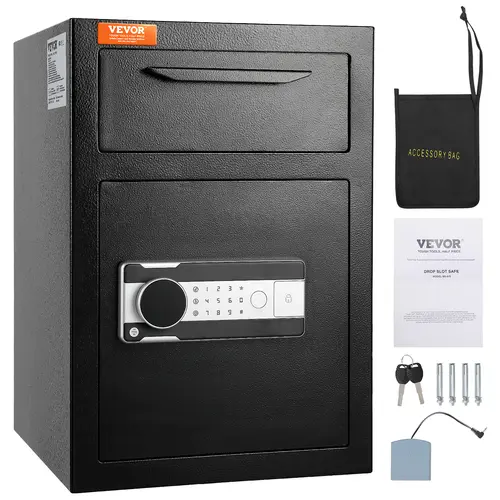 【toolupgrade】VEVOR 2.5 Cub Steel Security Home Safe - Digital Safe Box with Drop Slot, Electronic Code Lock, 2 Emergency Keys - 20.27in x 13.97in x 13.97in Anti Theft Money Savings Box for Home, Office